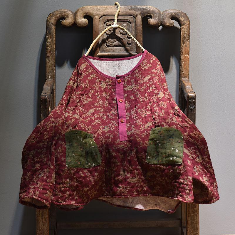 Floral Cotton and Linen Blouse | Hippie