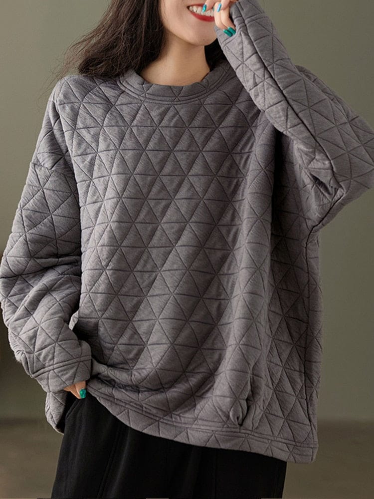 Cozy Padded O Neck Sweatshirt