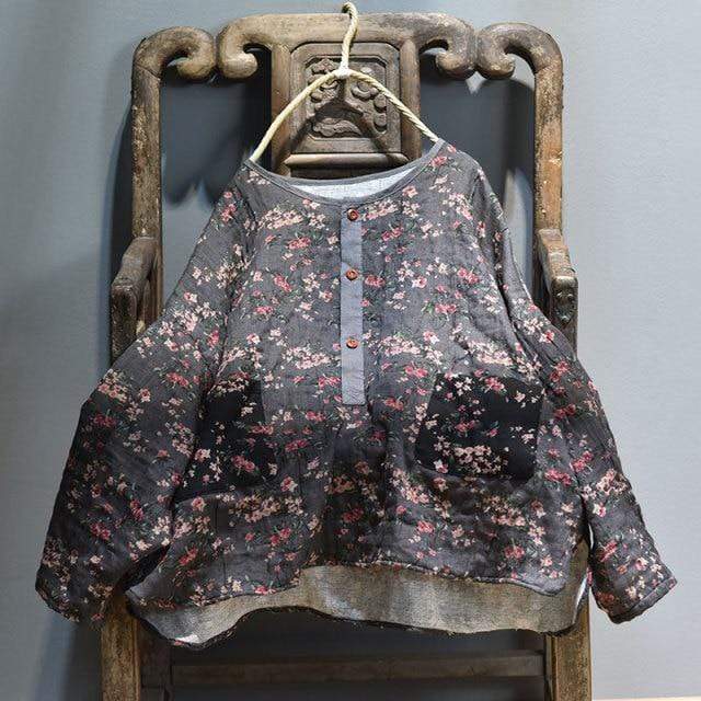 Floral Cotton and Linen Blouse | Hippie