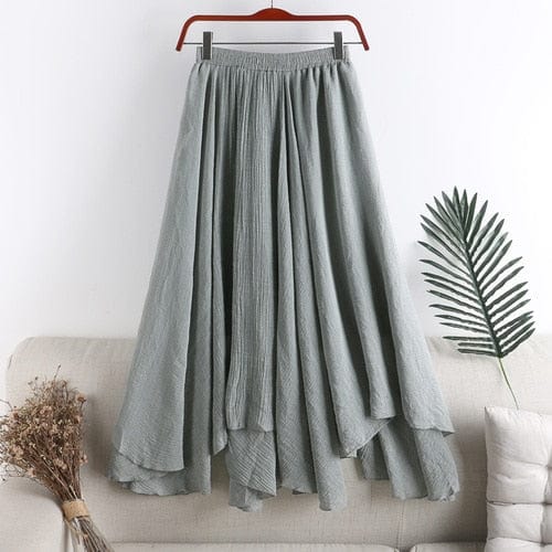 Pleated Asymmetrical Midi Skirt