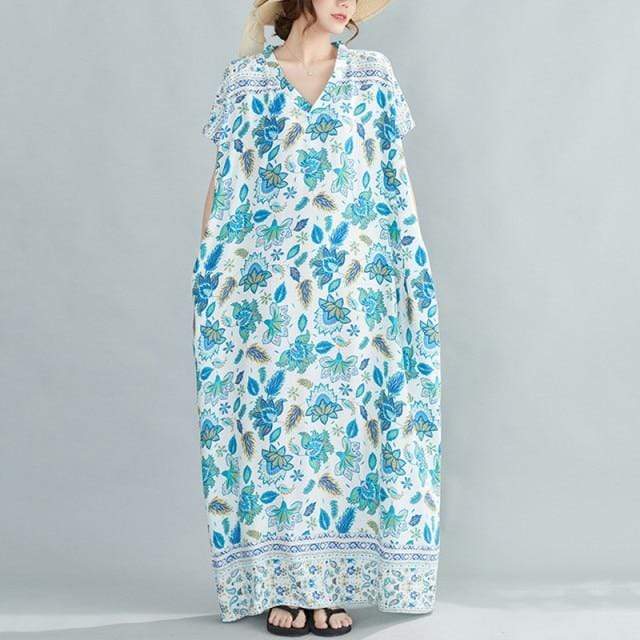 Blue Lotus Kaftan Dress