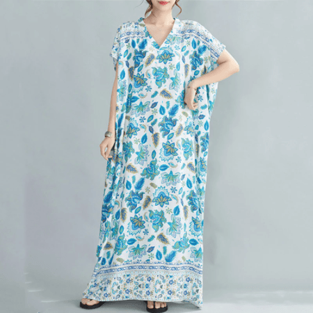 Blue Lotus Kaftan Dress