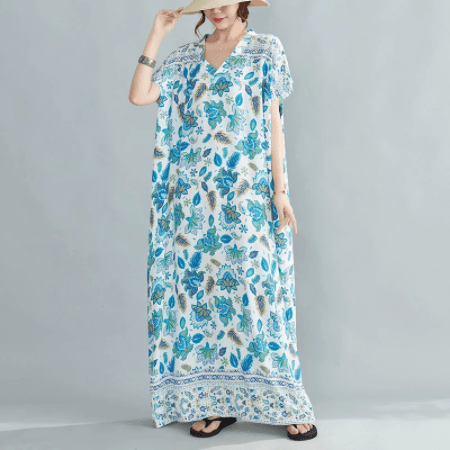 Blue Lotus Kaftan Dress