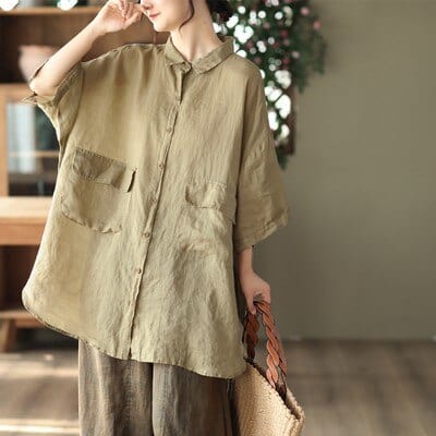 Kemie Oversized Short Sleeve Blouse