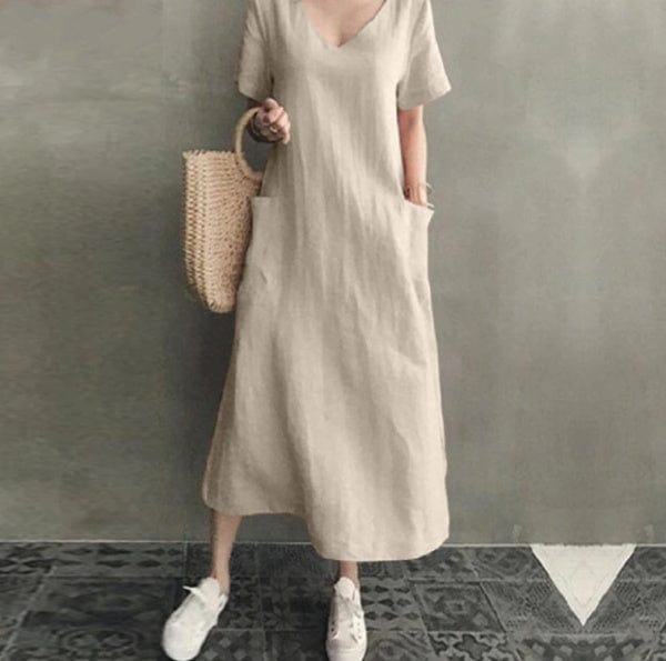 Madeleine Cotton Linen Midi Dress