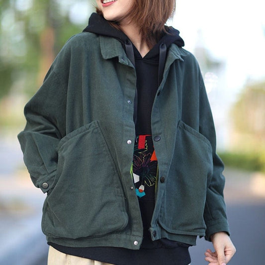 Loose Turn-Down Collar Jacket