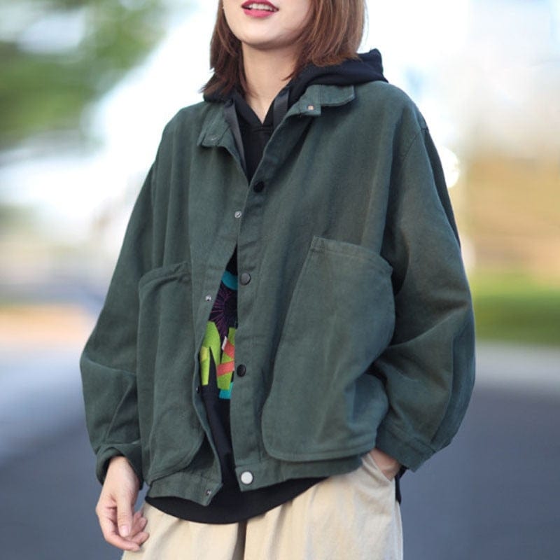 Loose Turn-Down Collar Jacket