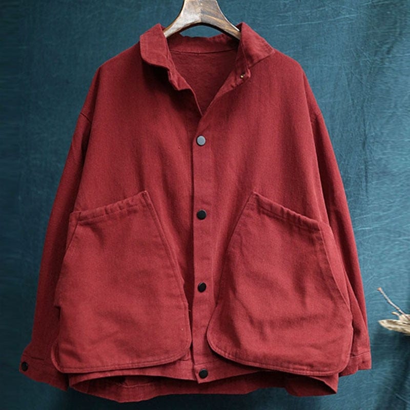 Loose Turn-Down Collar Jacket