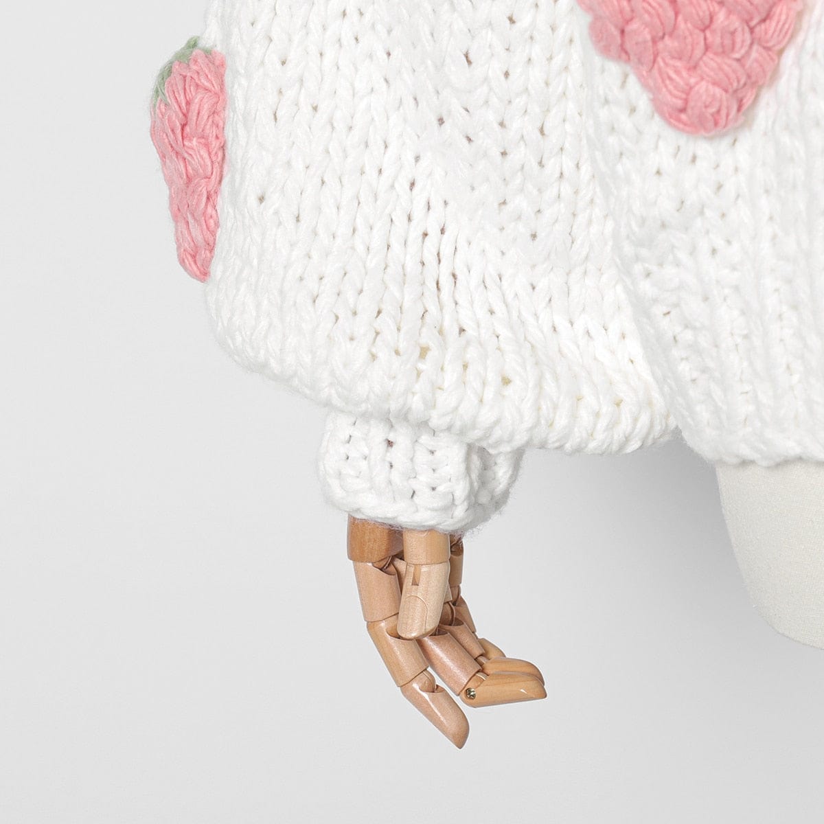 Handmade 3D Strawberries Cardigan Sweater