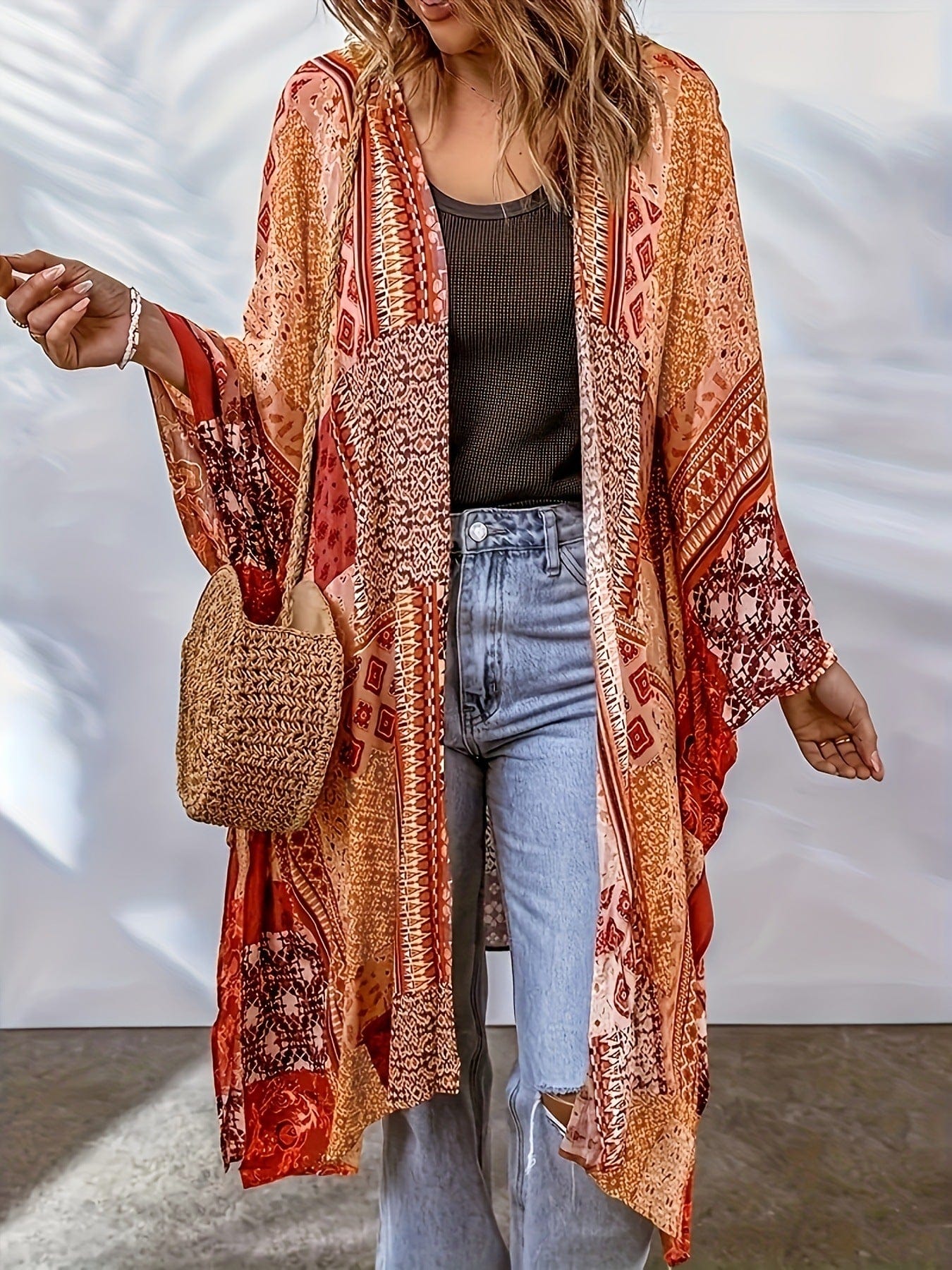 Bohemian Women's Cardigan with Vibrant Colors