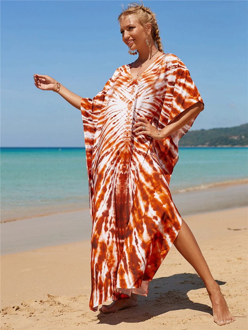 Orange Tie Dye Beach Dress