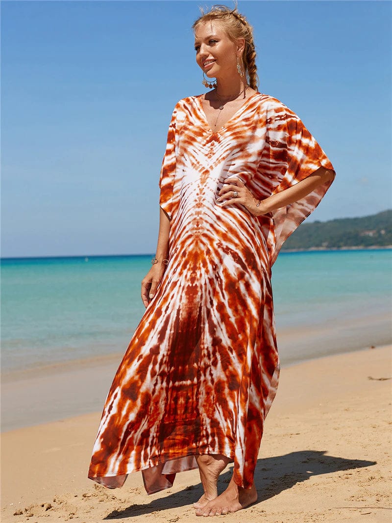 Orange Tie Dye Beach Dress