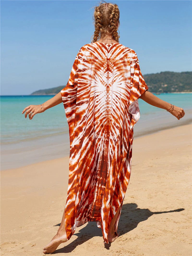 Orange Tie Dye Beach Dress