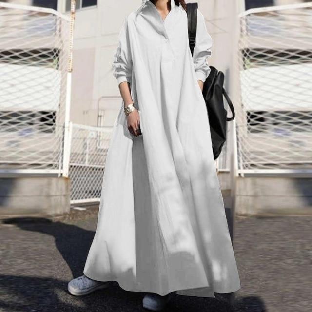 Elaine White Oversized Shirt Dress