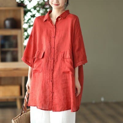 Kemie Oversized Short Sleeve Blouse