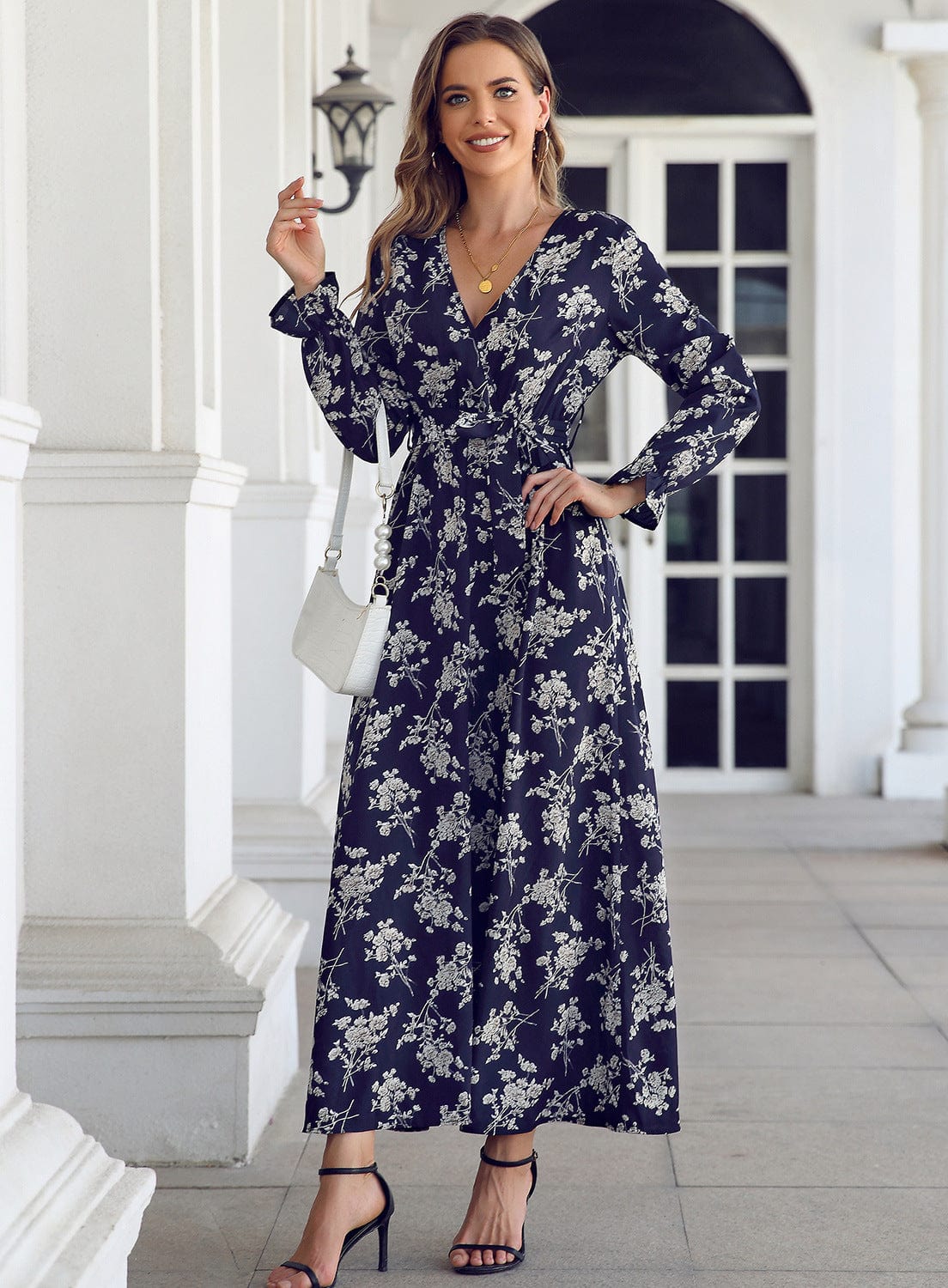 Aurora Elegance Floral Maxi Dress