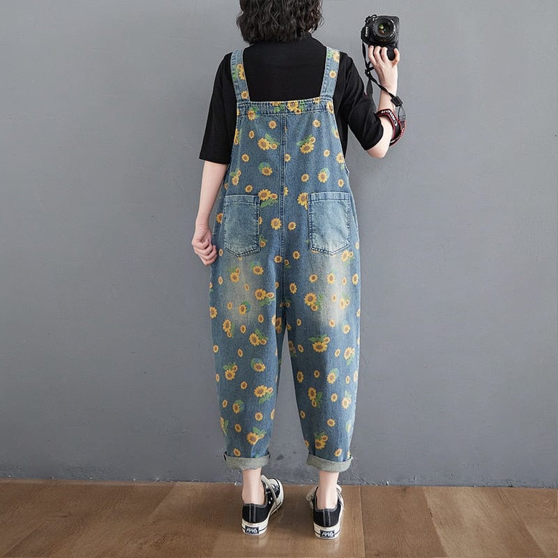 Sunflower Printed Denim Overall