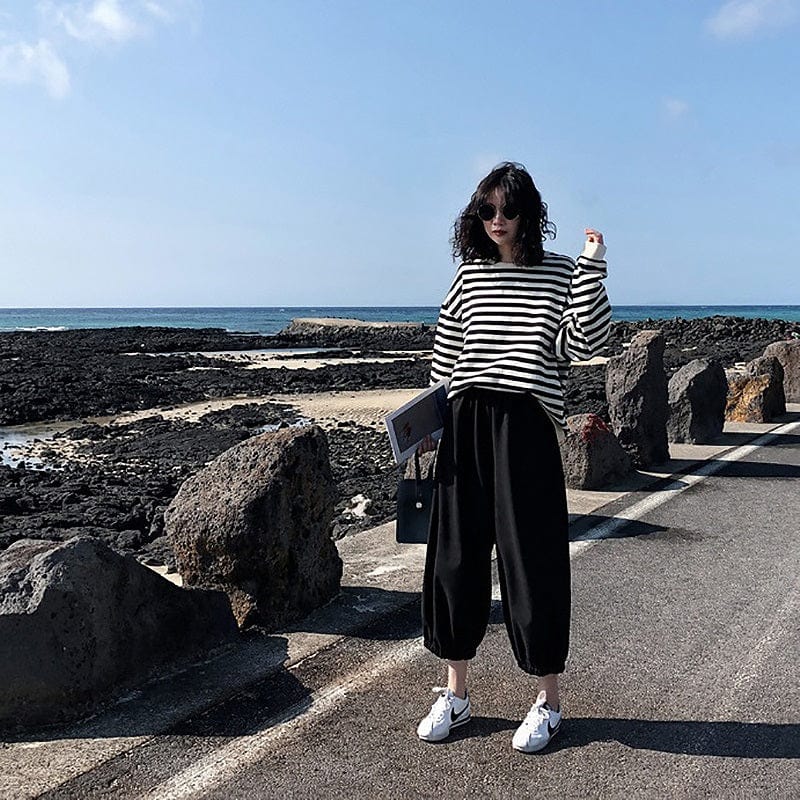 Kawaii Thin Striped Sweatshirt