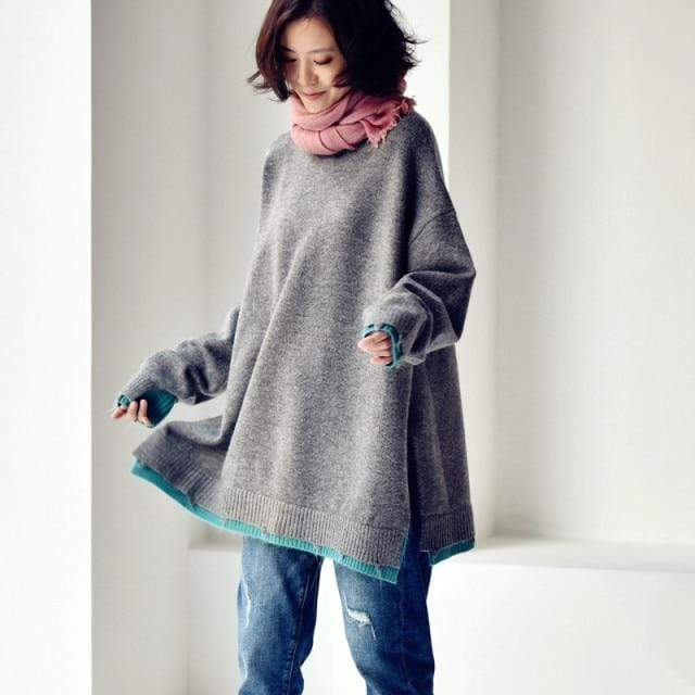 Hazel Contrast Color Sweater