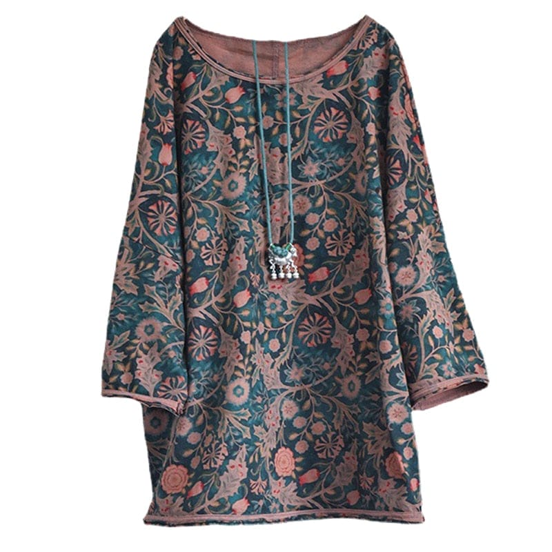 Floral Mosaic Linen T-Shirt