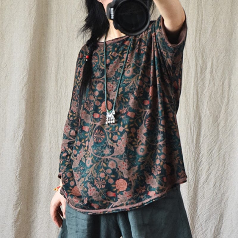 Floral Mosaic Linen T-Shirt