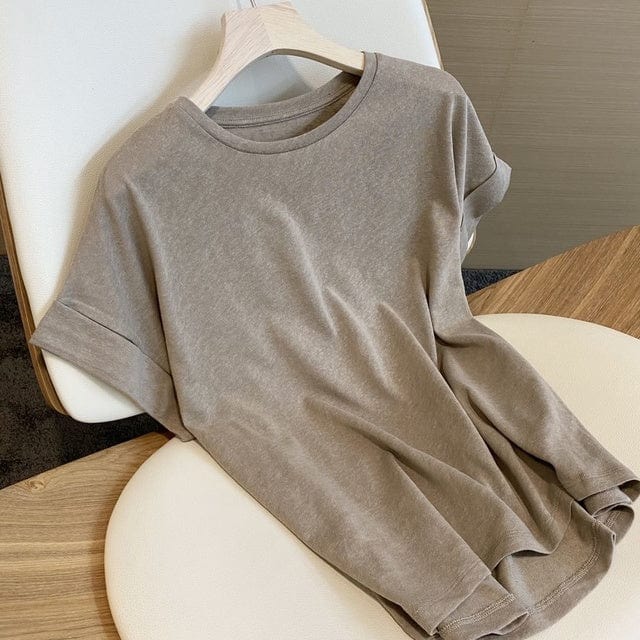 Basic Cotton and Linen T-shirt