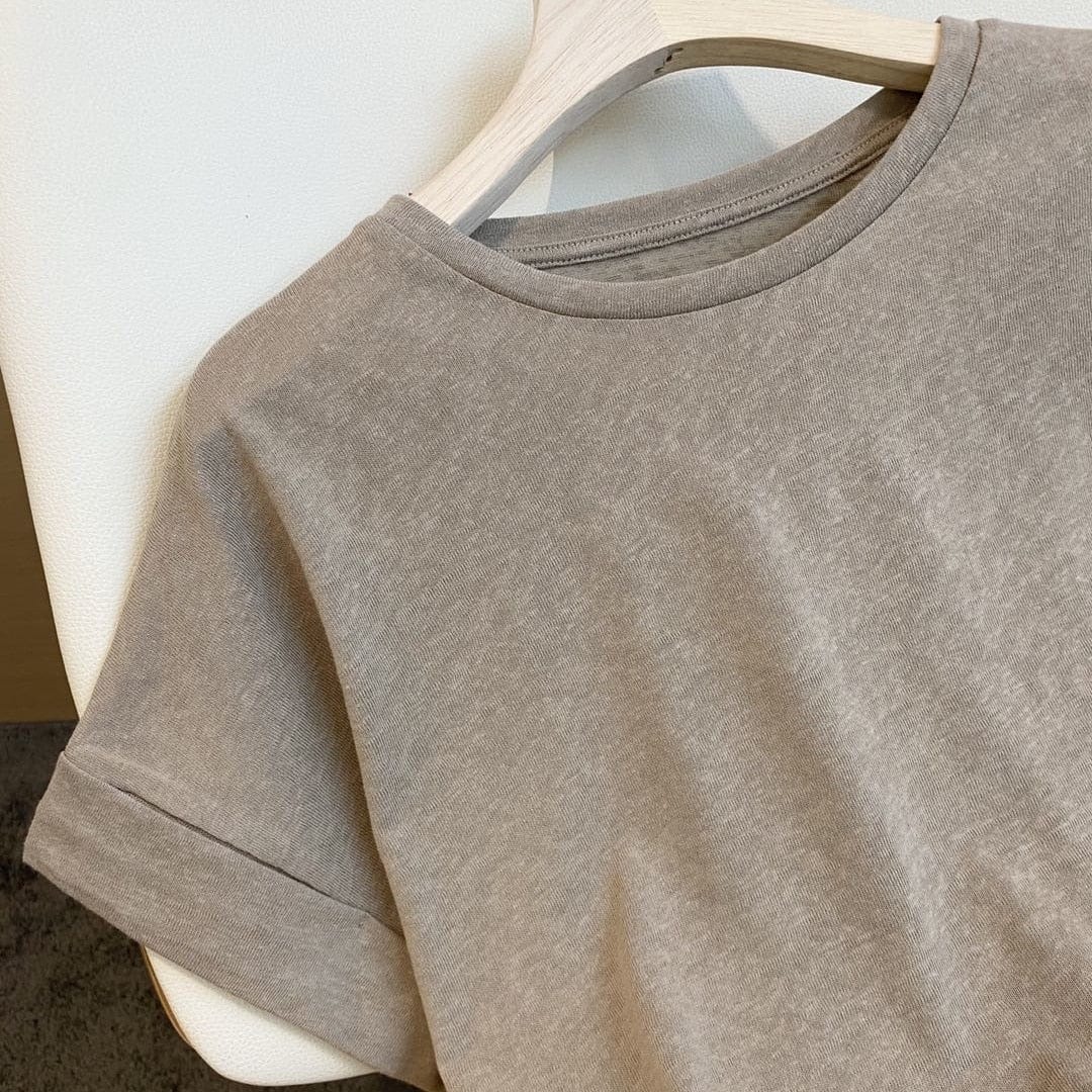 Basic Cotton and Linen T-shirt