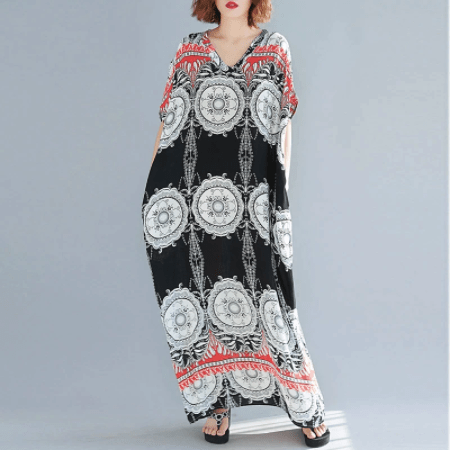 Tribal Mandala Kaftan Dress