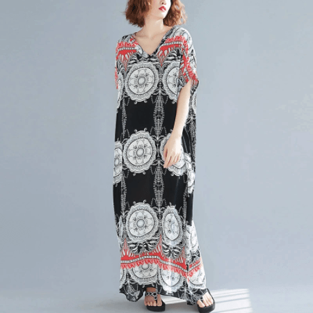 Tribal Mandala Kaftan Dress