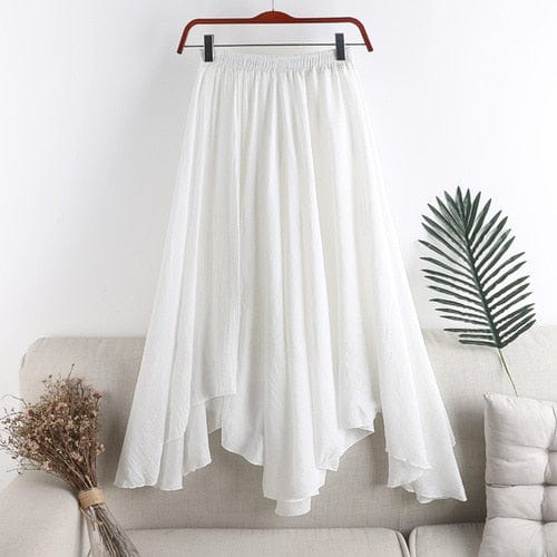 Pleated Asymmetrical Midi Skirt