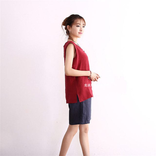 Enya Cotton Linen Tank Top