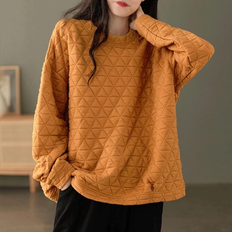 Cozy Padded O Neck Sweatshirt